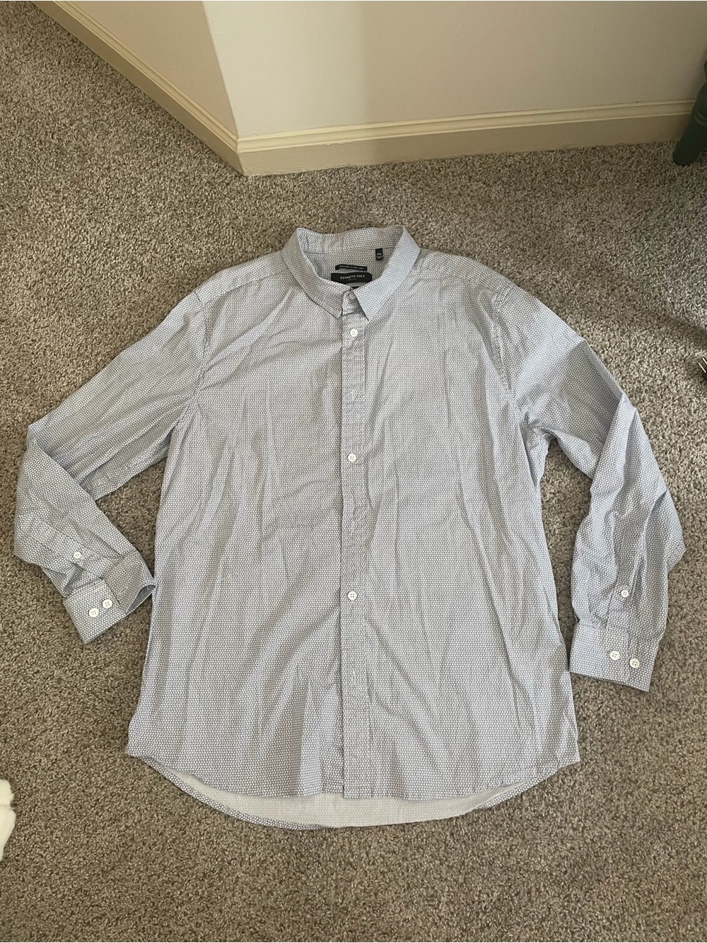 Button-Down Long Sleeve Shirt - Light Blue